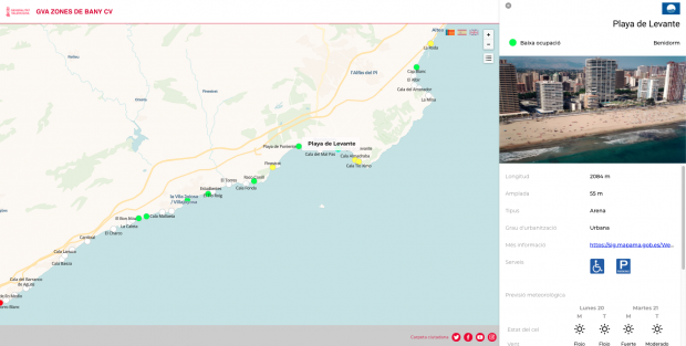 Zones de Bany CV, la plataforma de aforos de playas y zonas de baño 2